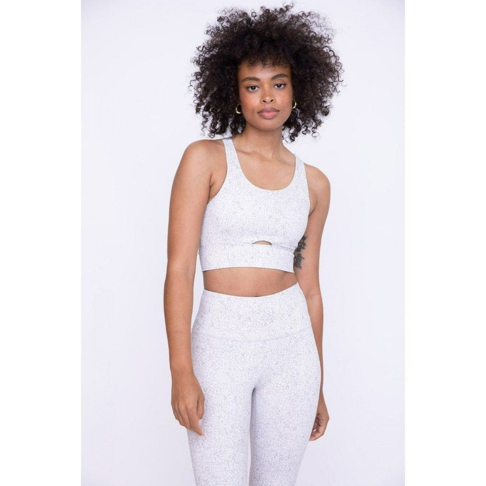 Leopard Print Peekaboo Cross Back Sports Bra